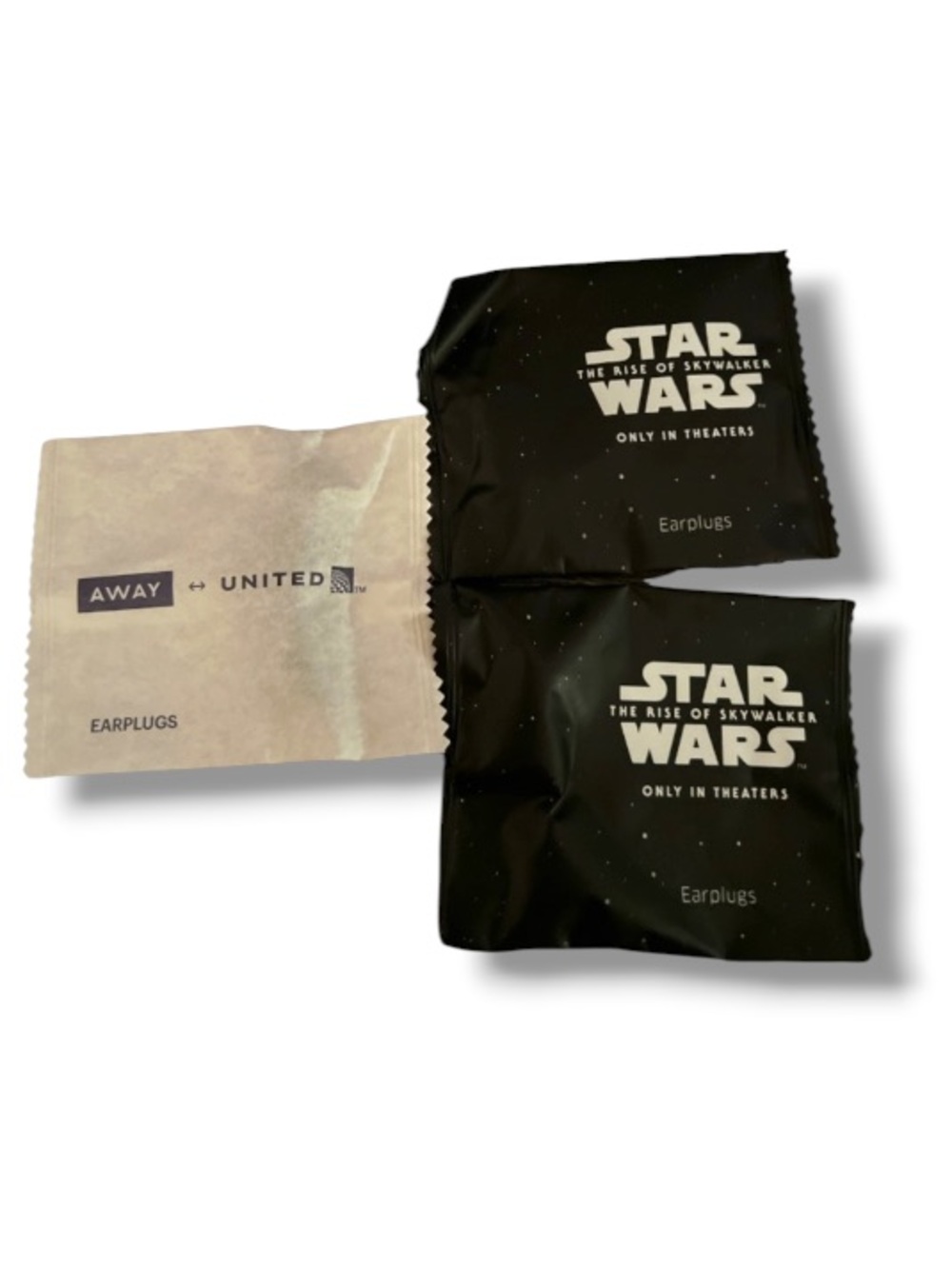 United Airlines Star Wars Polaris + Away Earplugs Trio Set NEW